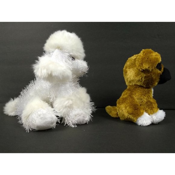 Ty Beanie Boos BRUTUS 6" Glitter Eye Bulldog + GANZ Webkinz Poodle Plush No Code - Picture 5 of 12